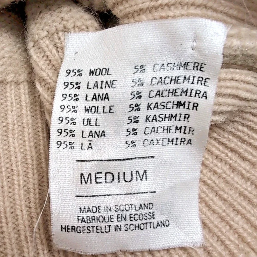 Vtg Lyle & Scott Scotland Touch of Cashmere Waistcoat Vest Mens M Parchment NWT